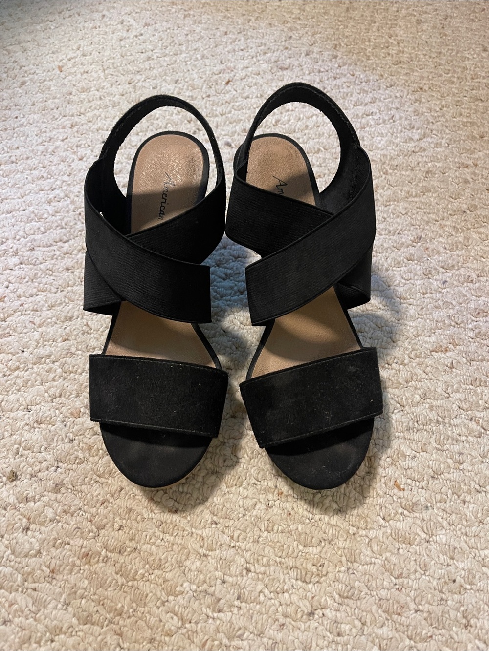 American Eagle Outfitters Black Crisscross Slingback Sandals